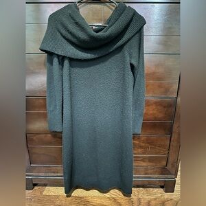 LOFT Black Off-Shoulder Sweater Dress